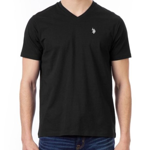 U.S. Polo Assn. Men's V-Neck T-Shirt (Black Heather) - Picture 1 of 3